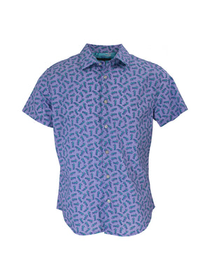 Lords of Harlech: Scott Shirt (LHS-SCOTT-SWIMMING-SEAHORSES-LAVENDER)