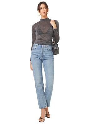 L Space: Shimmer Long Sleeve Top (SHMTP25-BLK)