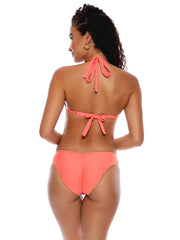 Luli Fama: Triangle Halter-Seamless Ruched Back Bikini (L01073P-067-L01052P-067)