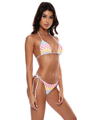 Luli Fama: Seamless Triangle-Seamless Ruched Back Tie Side Bikini (L75321W-111-L75302W-111)