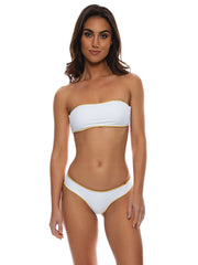 Luli Fama: Free Form Bandeau-Seamless Wavy Ruched Back Bikini (L010N59-002-L01004P-002)