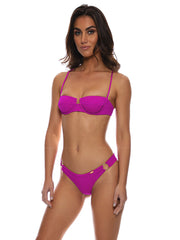 Luli Fama: Sweetheart Balconette-Ring Seamless Wavy Ruched Back Bikini (L733J35-022-L733N34-022)