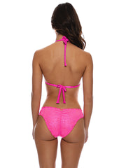 Luli Fama: Triangle Halter-Seamless Ruched Back Bikini (L73673P-896-L73652P-896)