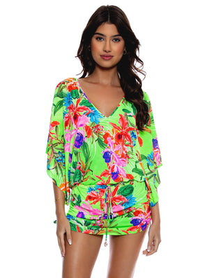 Luli Fama: Cabana V Neck Dress (L769976-111)