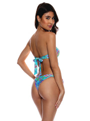 Luli Fama: Knot Bow Bandeau-Reversible Cayo Coco Bikini (L765L49-035-L765M48-035)