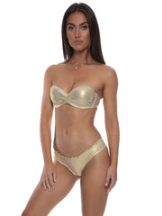 Luli Fama: Underwire Push Up Bandeau-Wavey Ruched Back Bikini (L176083-316-L17604-316)