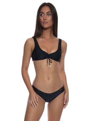 Luli Fama: Wavy Scoop Neck Drawstring-Full Ruched Back Bikini (L176W34-001-L176521-001)