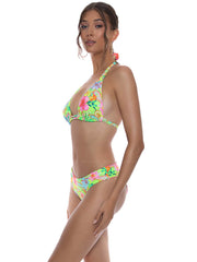 Luli Fama: Triangle Halter-Seamless Ruched Back Bikini (L77573P-111-L77552P-111)