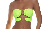 Double Loop Bandeau Crop-Seamless Tie Side Bikini