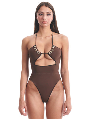 Seashell: Scarlett One Piece (WT0082_SS-CACAO)