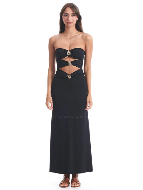 Seashell: Sammie Maxi Dress (WT0079_SS-BLACK) XXL