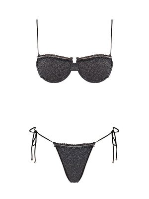 Seashell: Negin Balconette-Luma Bikini (WT0010_SS-BLACK-WT0011_SS-BLACK)