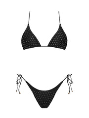 Seashell: Daisy Triangle-Tie Side Bikini (WT0071_SS-BLACK)