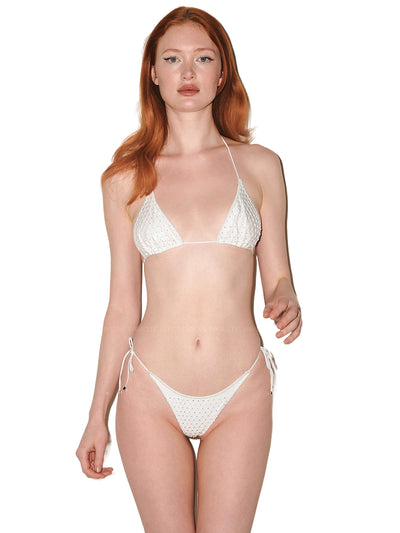 Seashell: Daisy Triangle-Tie Side Bikini (WT0071_SS-WHITE)