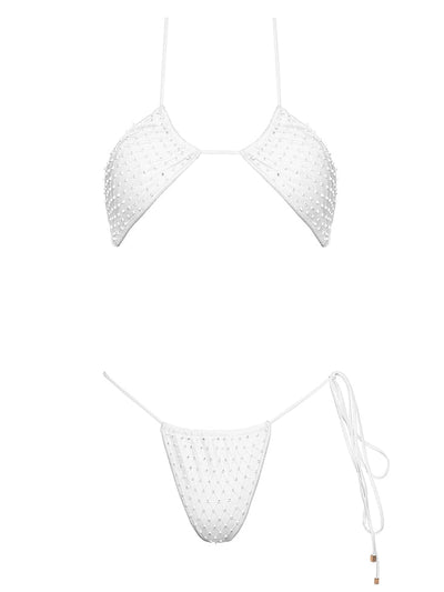 Seashell: Amelie Halter-Amelie Tie Side Bikini (WT0005_SS-WHITE)