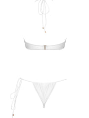 Seashell: Amelie Halter-Amelie Tie Side Bikini (WT0005_SS-WHITE)