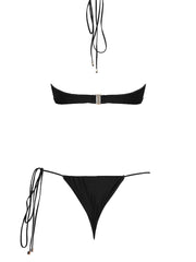 Seashell: Amelie Halter-Amelie Tie Side Bikini (WT0005_SS-BLACK)