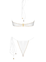 Seashell: June Halter-Pearl Tie Side Bikini (WT0001_SS-WHITE-WT0002_SS-WHITE)