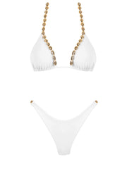 Seashell: Carine-Chantal Bikini (WT0029-SS-WHITE-WT0032-SS-WHITE)