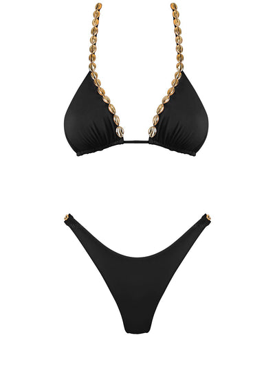 Seashell: Carine-Chantal Bikini (WT0029-SS-BLACK-WT0032-SS-BLACK)