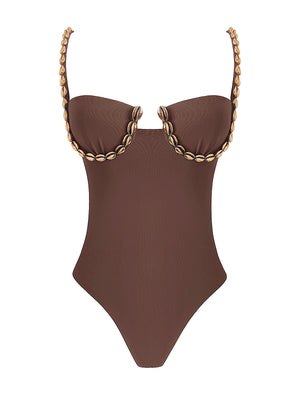 Seashell: Sidney Balconette One-Piece (WT202-CACAO)