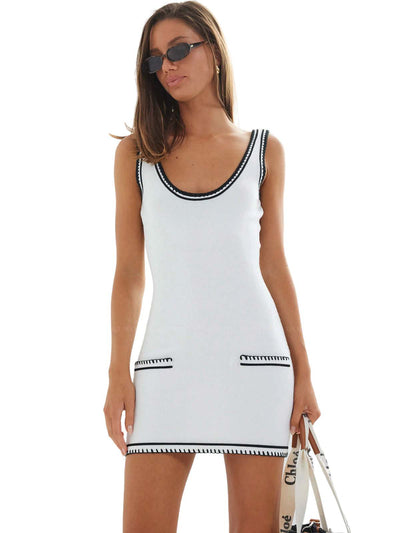 SNDYS: Beverly Mini Dress (SFD699-WHT)