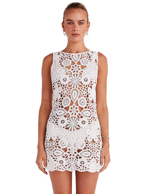 SNDYS: Tala Mini Dress (SFD865R1-WHT)