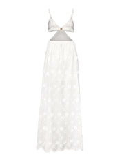 Milly: Vivianne 3D Floral Cotton Eyelet Cover Up (99VD04-WHT)