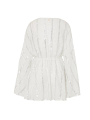 Milly: Olympia Lurex Stripe Cover Up (86VD03-WHT)