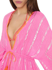 Milly: Olympia Lurex Stripe Cover Up (86VD03-PNK)