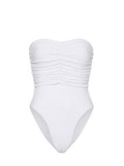 Milly: Textured Ruched One Piece (45FW62-WHT)