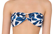 Ocean Puzzle Bandeau-Ocean Puzzle Ruched Sides Bikini