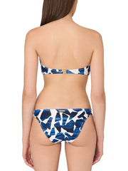 Milly: Ocean Puzzle Bandeau-Ocean Puzzle Ruched Sides Bikini (35VX98-NVY-35VY25-NVY)
