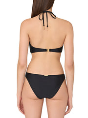 Milly: Floral Applique Halter-Margot Bikini (18VX29-BLK-18MY26-BLK)
