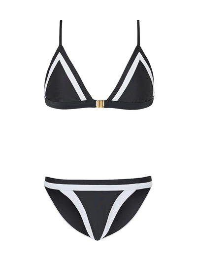 Milly: Amalfi Color Block Triangle-Amalfi Color Block Bikini (18VX21-BLK-18VY22-BLK)