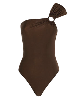 Isabel Beachwear: Bamboo One-Piece (BMBOSKRT-BRWN)