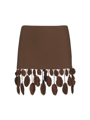 Isabel Beachwear: Mini Skirt Plumage (MNSKRTPLMG-BRWN)