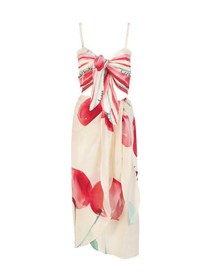 Isabel Beachwear: Lino Bandeau-Lino Skirt (LINOBND-CHRY-LINOSKRT-CHRY)