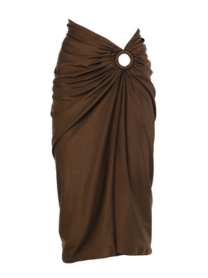 Isabel Beachwear: Bamboo Ring Midi Skirt (BMBOSKRT-BRWN)