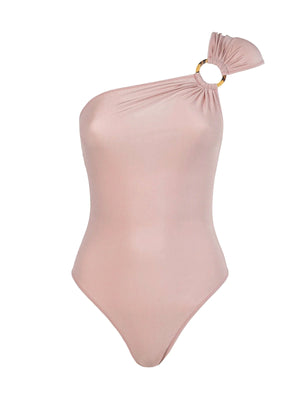Isabel Beachwear: Bamboo One Shoulder One-Piece (BMBOSKRT-DSRTRS)