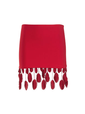 Isabel Beachwear: Mini Skirt Plumage (MNSKRTPLMG-RED)