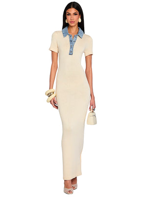 SER.O.YA: Reye Knit Maxi Dress (S-SS25-4894-17-EGGCO)
