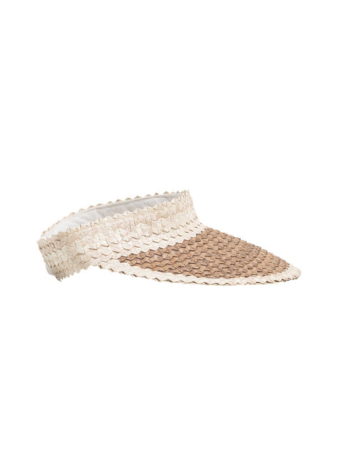 Lusana: Banded Baha Visor Off White-Brown (BBAHOBR-BOWB) – Swimwear World Lusana: Banded Baha Visor Off White-Brown (BBAHOBR-BOWB) – Swimwear World