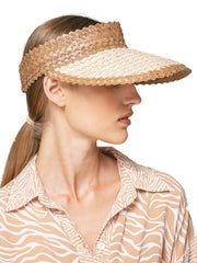 Lusana: Banded Baha Visor Brown-Off White (BBAHBOW-BBOW)