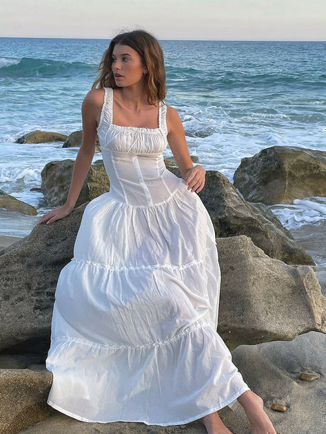 Frankies Bikinis: Christabelle Ruffle Maxi Dress (20295CG
