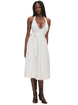 Frankies Bikinis: Fort Worth Fairy Eyelet Midi Dress (20214EY-SAE)