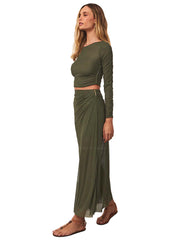 Vix: Mira-Amira Detail Long Skirt (333-850-015-333-850-015)