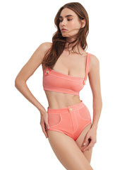 Oye Swimwear: Lavinia Bandeau Bikini (LAVINIABANDEAUT-SALM-LAVINIABANDEAUB-SALM)