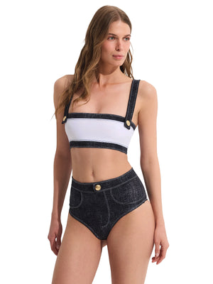 Oye Swimwear: Lavinia Bandeau Bikini (LAVINIAT-DNMWT-LAVINIAB-DNMWT)
