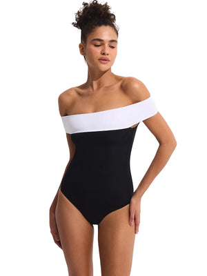 Oye Swimwear: Sofia One-Piece (SOFIAOP-BLKWHT)